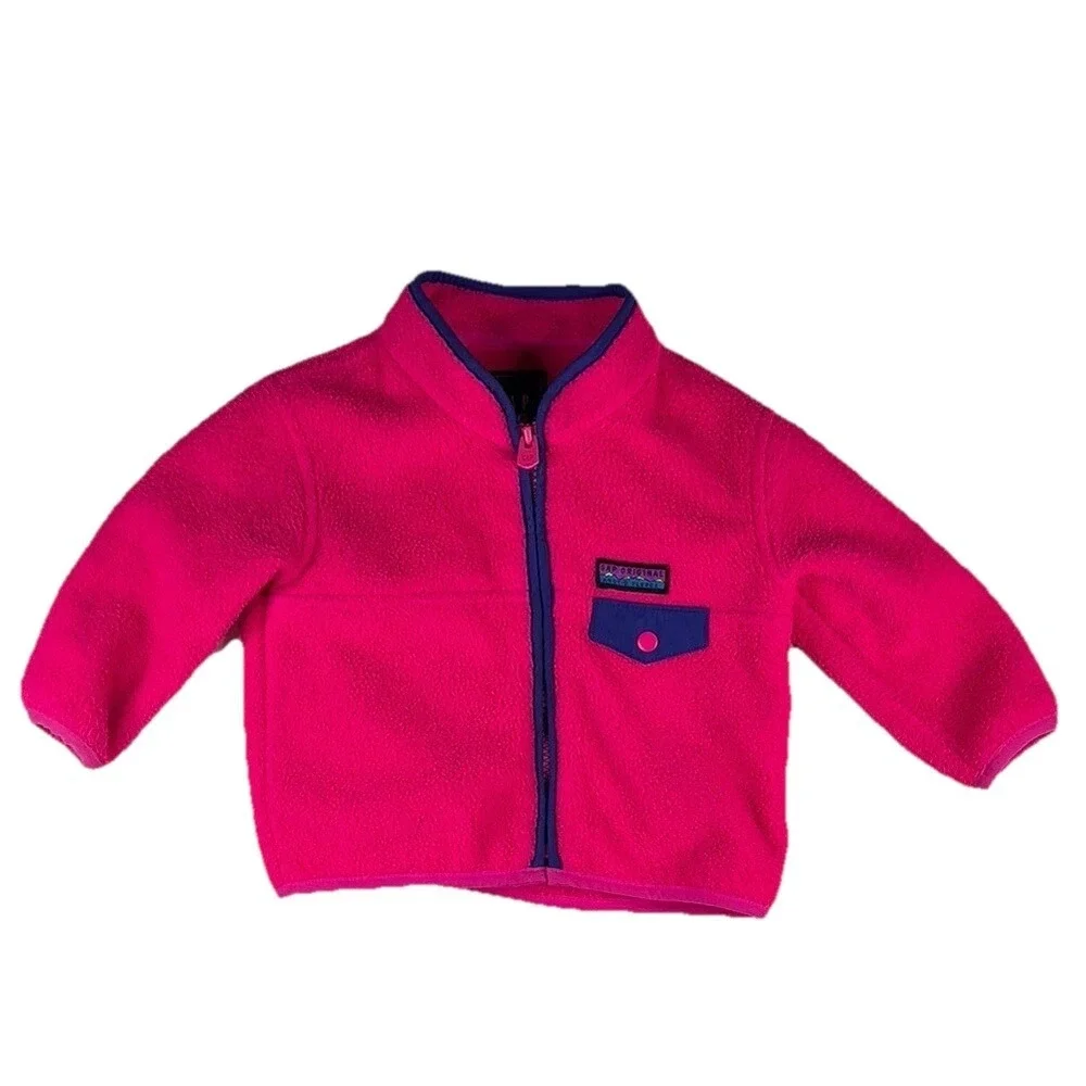 baby Gap Arctic Fleece‎ Jacket Hot Pink Purple Full Zip Girls Size 6-12 Months